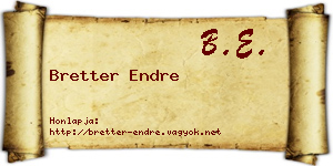 Bretter Endre névjegykártya